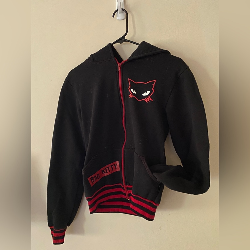Young Adult Bad Kitty Hoodie Jackie by Emily Size M